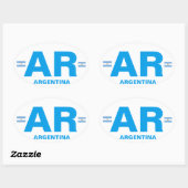 Argentinië AR Euro-stijl Ovale Sticker (Vel)