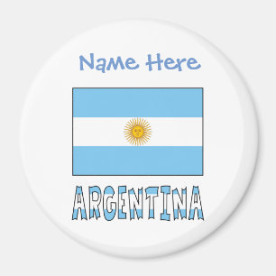 Argentinië Argentijnse Vlag Blauw Personalisatie Magneet