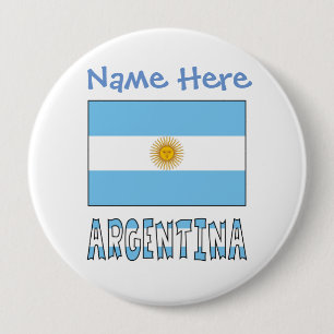 Argentinië Argentijnse Vlag Blauw Personalisatie Ronde Button 4,0 Cm