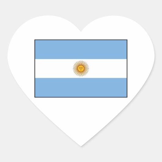 Argentinië - Argentijnse vlag Hart Sticker (Voorkant)