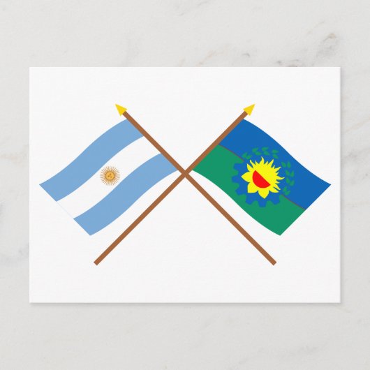 Argentinië en Buenos Aires Crossed Flags Briefkaart (Voorkant)