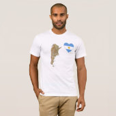 Argentinië Flag Heart en Map T-Shirt (Voorkant volledig)