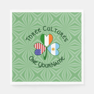 Argentinië Ierland VS Klavertje Vier Vlag Persoonl Servet