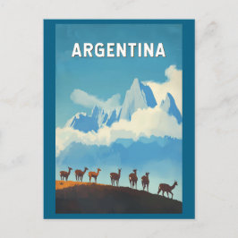 Argentinië Illustratie Reizen Art Vintage Briefkaart