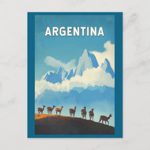 Argentinië Illustratie Reizen Art Vintage Briefkaart