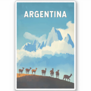 Argentinië Illustratie Reizen Art Vintage Sticker