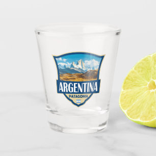 Argentinië Illustratie Retro Badge Shot Glas