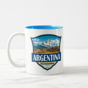 Argentinië Illustratie Retro Badge Tweekleurige Koffiemok