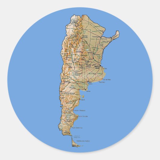 Argentinië Kaart Sticker (Voorkant)