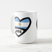 Argentinië Landcode Flag Heart ARG Koffiemok (Voorkant links)