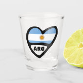 Argentinië Landcode Flag Heart ARG Shot Glas (Voorkant)