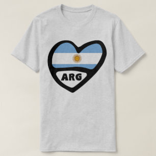 Argentinië Landcode Flag Heart ARG T-shirt