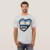 Argentinië Landcode Flag Heart ARG T-shirt (Voorkant volledig)