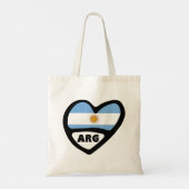 Argentinië Landcode Vlag Hart Pin Badge, ARG Tote Bag (Achterkant)