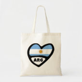 Argentinië Landcode Vlag Hart Pin Badge, ARG Tote Bag (Voorkant)