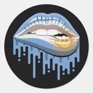 Argentinië Lips Pride Root Flag Ronde Sticker