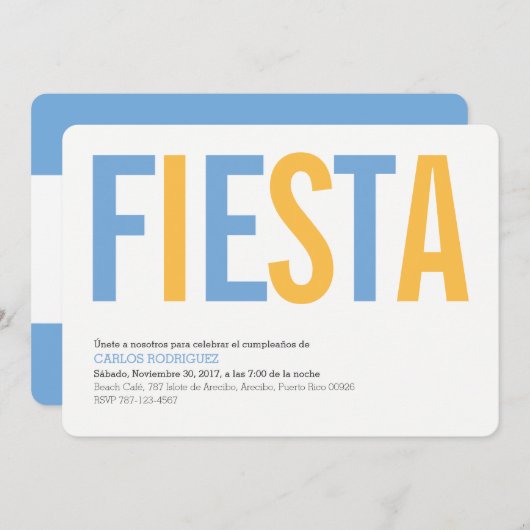 Argentinië Party uitnodiging (Voorkant / Achterkant)