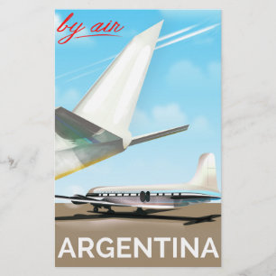 Argentinië "Per Lucht" vintage vluchtposter Briefpapier