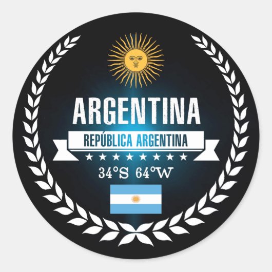 Argentinië Ronde Sticker (Voorkant)