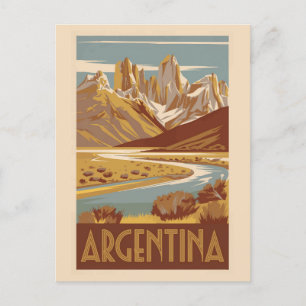 Argentinië Travel Art Vintage Briefkaart