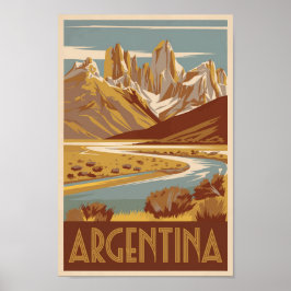 Argentinië Travel Art Vintage Poster