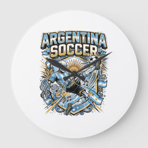 Argentinië Voetbal Skelet Aanvaller Landen Poster Grote Klok
