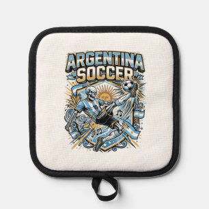 Argentinië Voetbal Skelet Aanvaller Landen Poster  Pannenlap