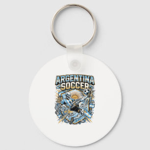 Argentinië Voetbal Skelet Aanvaller Landen Poster Sleutelhanger