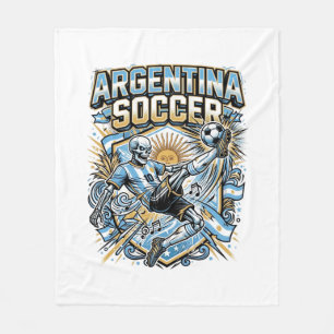 Argentinië Voetbal Skelet Aanvaller Naties Poster Fleece Deken
