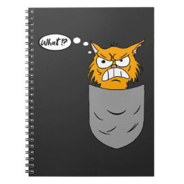 ärgerliche Katze in Brusttasche Notitieboek