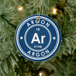 Argon Élément Bleu Ornement en céramique