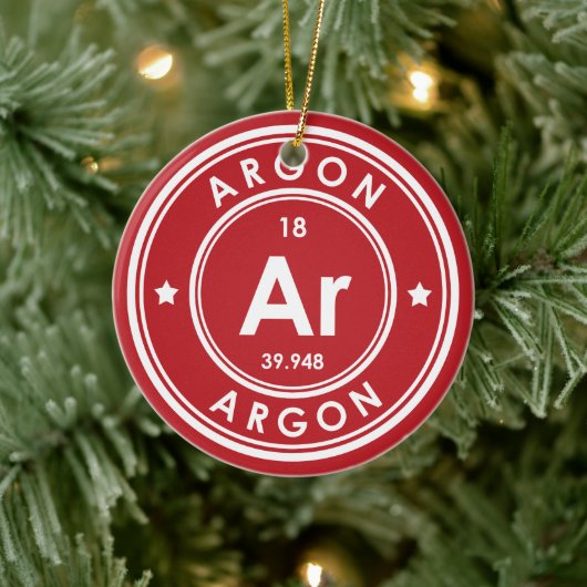Argon Element Red Keramisch Ornament (Boom)