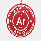 Argon Élément Rouge Ornement en céramique (Gauche)