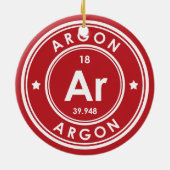 Argon Élément Rouge Ornement en céramique (Dos)
