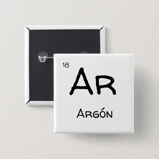 argon vierkante button 5,1 cm (Voorkant /achterkant)