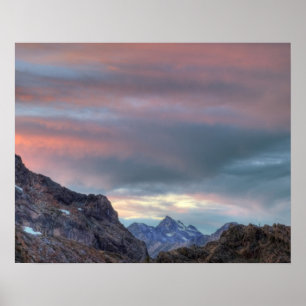 Argonaut Peak, zonsondergang Poster