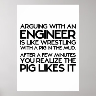 Arguing met ingenieur grappig Poster