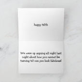 ARGUING THAT YOU CAN'T BE "40" KAART (Binnen)