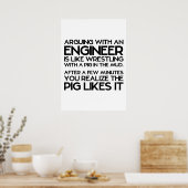 Argument avec ingénieur drôle Poster (Cuisine)