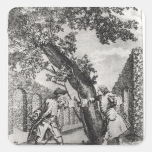 Argument tussen Jean-Jacques Rousseau Vierkante Sticker