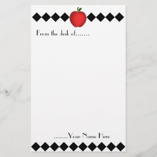 Argyle Apple Teacher Stationery Briefpapier