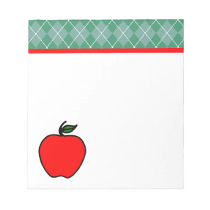 Argyle Apple Teacher's School Notitieblok Gift