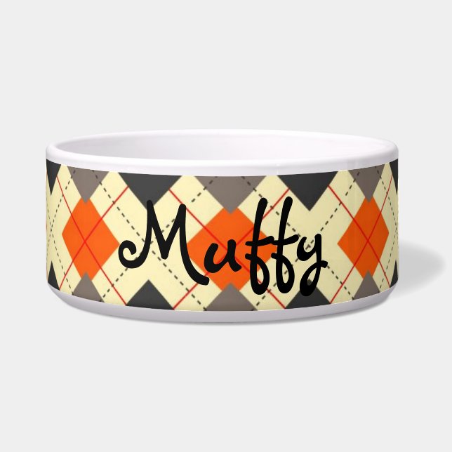 Argyle Barbecue met aangepaste naam Voerbakje (Voorkant)