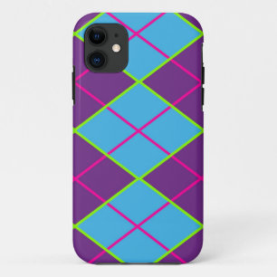 Argyle blauw en paars iPhone 11 hoesje