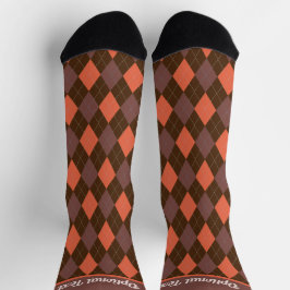 Argyle Brown en Sinaasappel - Autumnal shades - aa Sokken