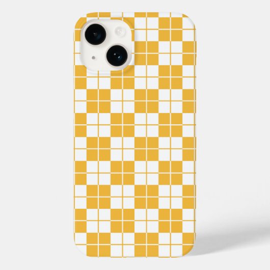 Argyle Checkerboard Plaid Yellow Case-Mate iPhone Case (Achterkant)