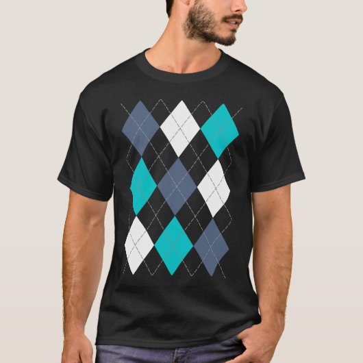 Argyle: Code Naam "Eclectic Blue" shirt (donker) (Voorkant)
