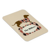 Argyle Dachshund Magneet (Rechterzijde)