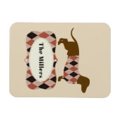 Argyle Dachshund Magneet (Horizontaal)