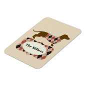 Argyle Dachshund Magneet (Linkerzijde)